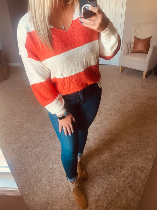 Rad Orange stripe sweater